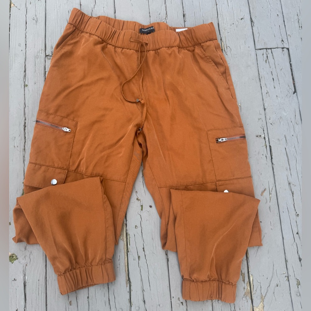 Banana Republic Rust Orange Drawstring Cargo Joggers